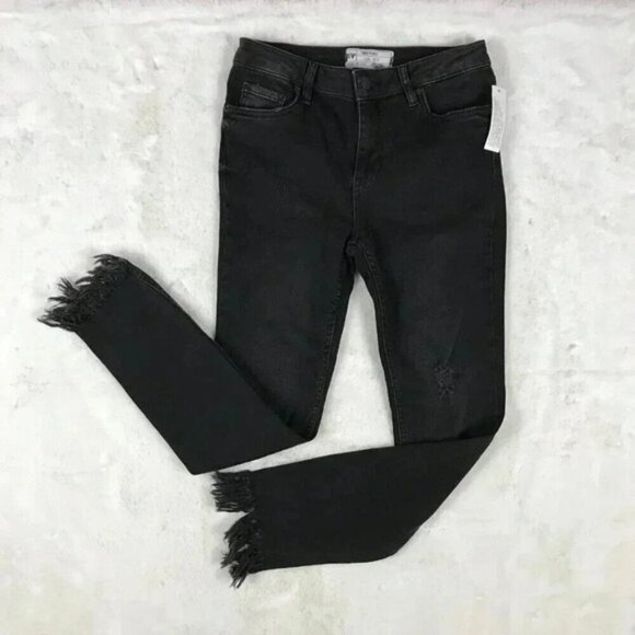 FREE PEOPLE Frayed Skinny Jeans Size 25 - Picture 9 of 10